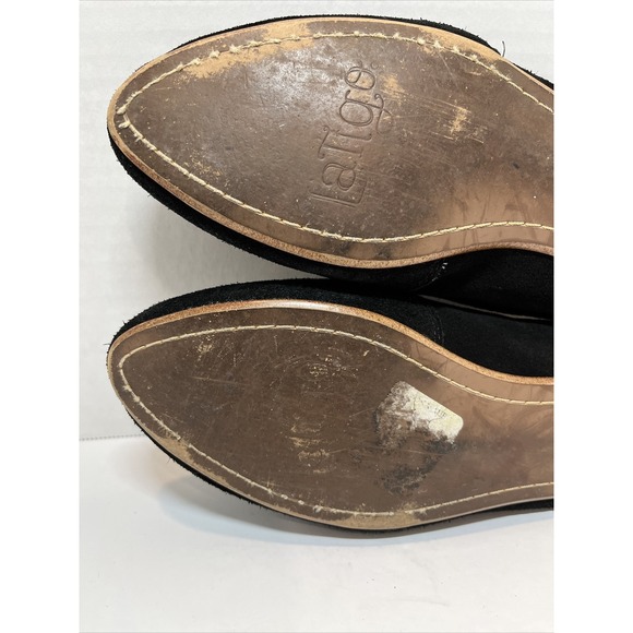 LATIGO Womens UNITY Embellished Black Gold Flats 8.5 M Boho Festival Retro Comfy - Picture 11 of 15